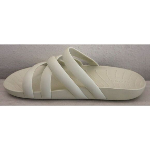 Crocs 208217-2Y2 Women's Sz 8 Bone/Off White Splash Strappy Slide Sandals - Picture 6 of 7